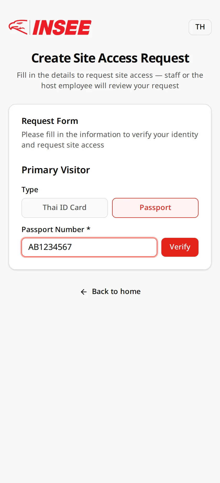 Passport number check
